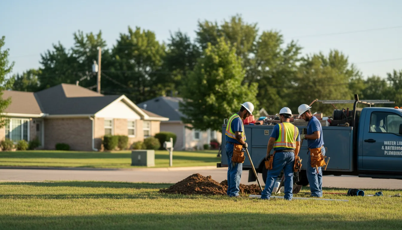 Residential water line and bathroom plumbing service in Huntsville, OH
